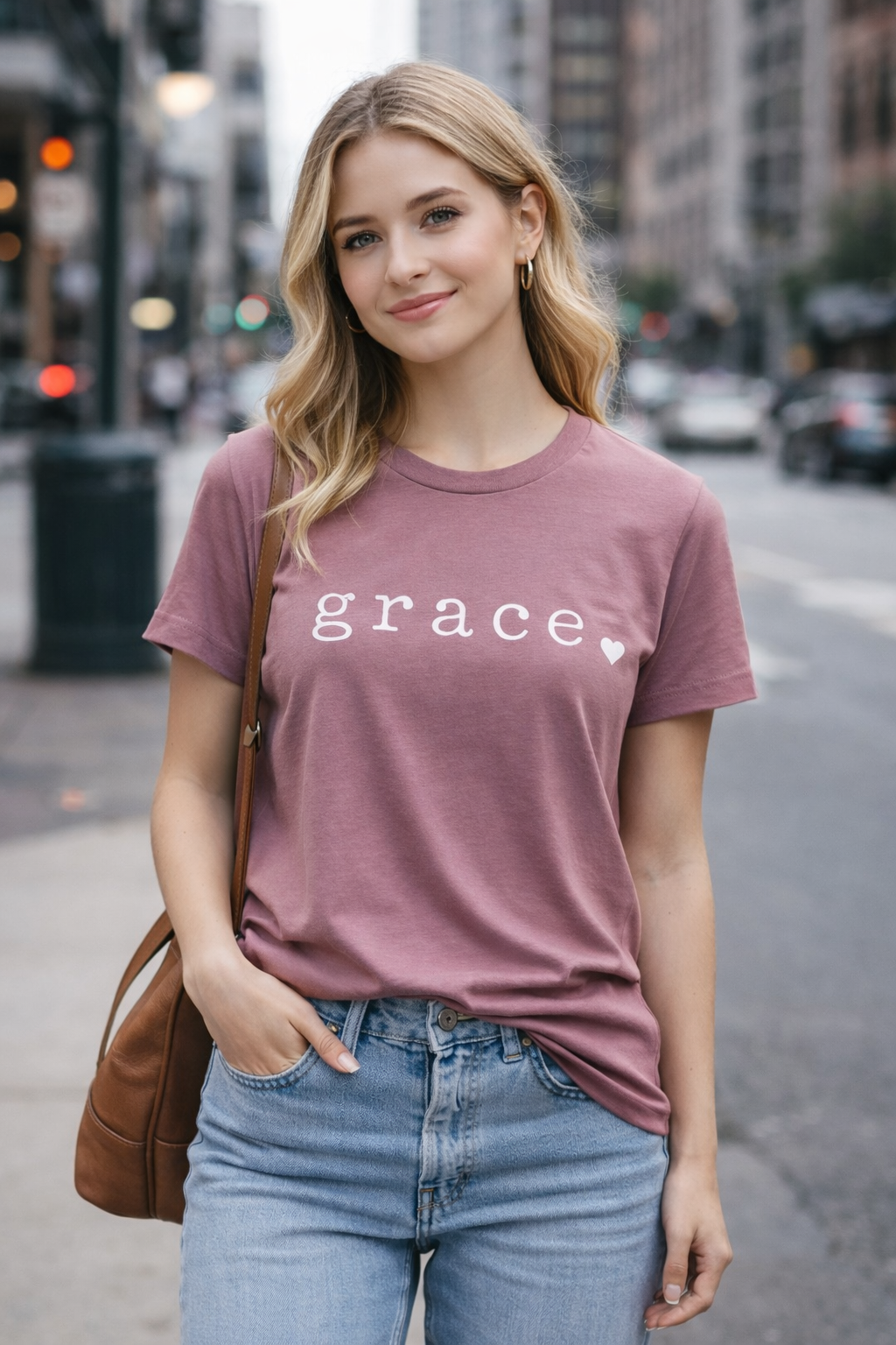 Heather Orchid grace tee