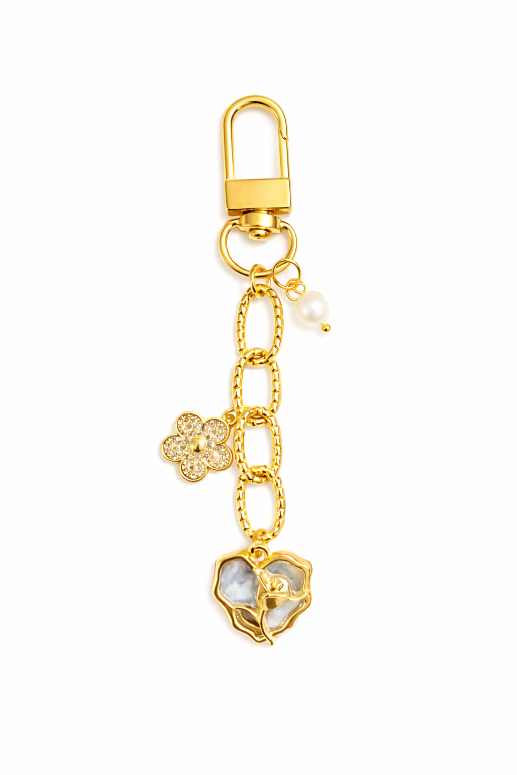 Rose blossom charm zipper pull