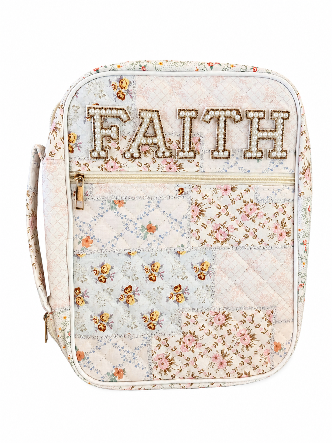 Floral patches Bible carrying case