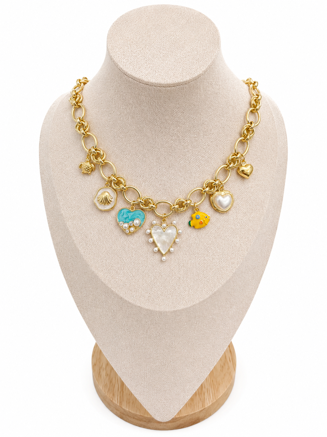 Yellow fish beachy charm necklace