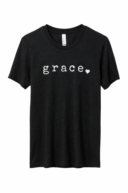 Heather Black grace tee
