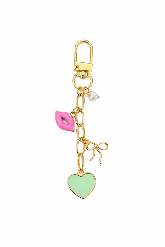 Sweet heart charm zipper pull