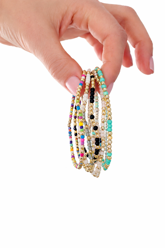 Confetti detail bracelets