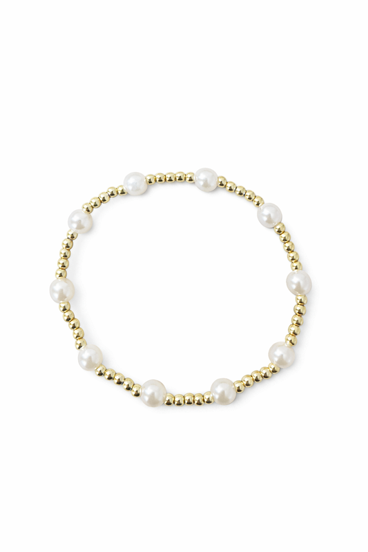 Pearl detail gold bracelet