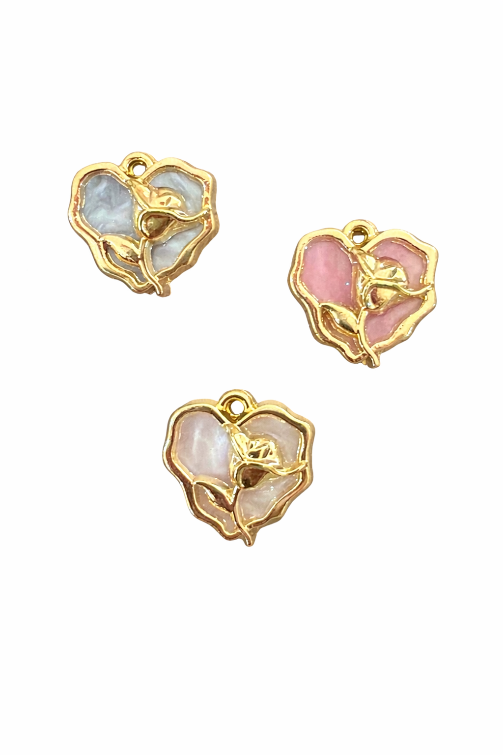 Rose blossom charm zipper pull