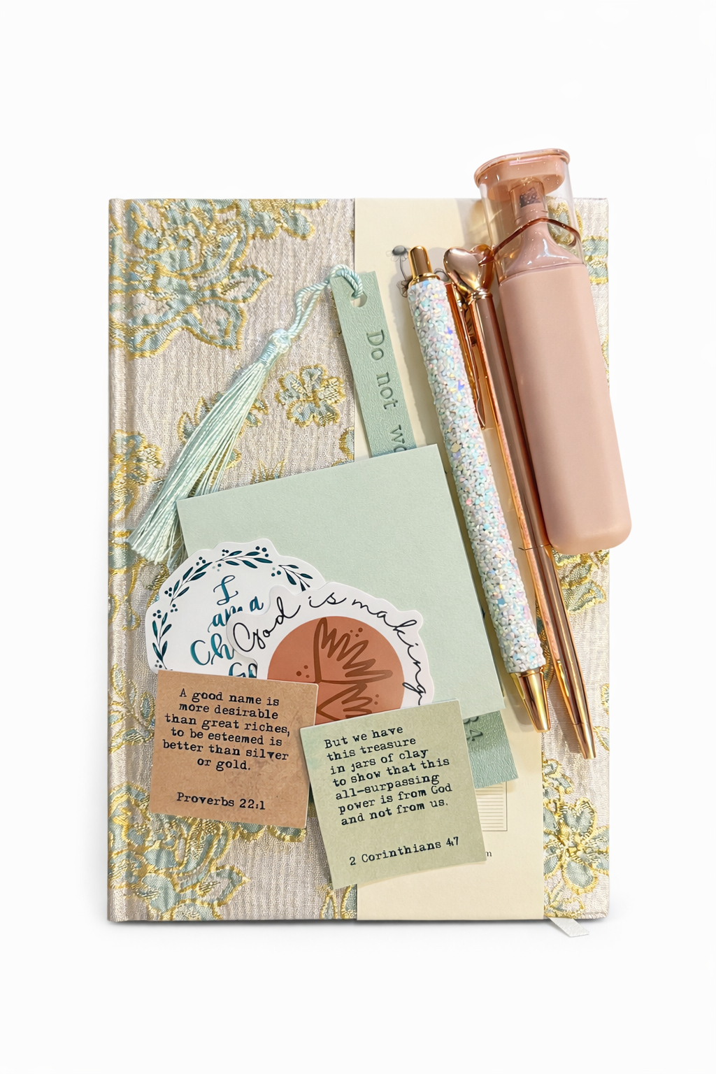 Journaling set - glossy green