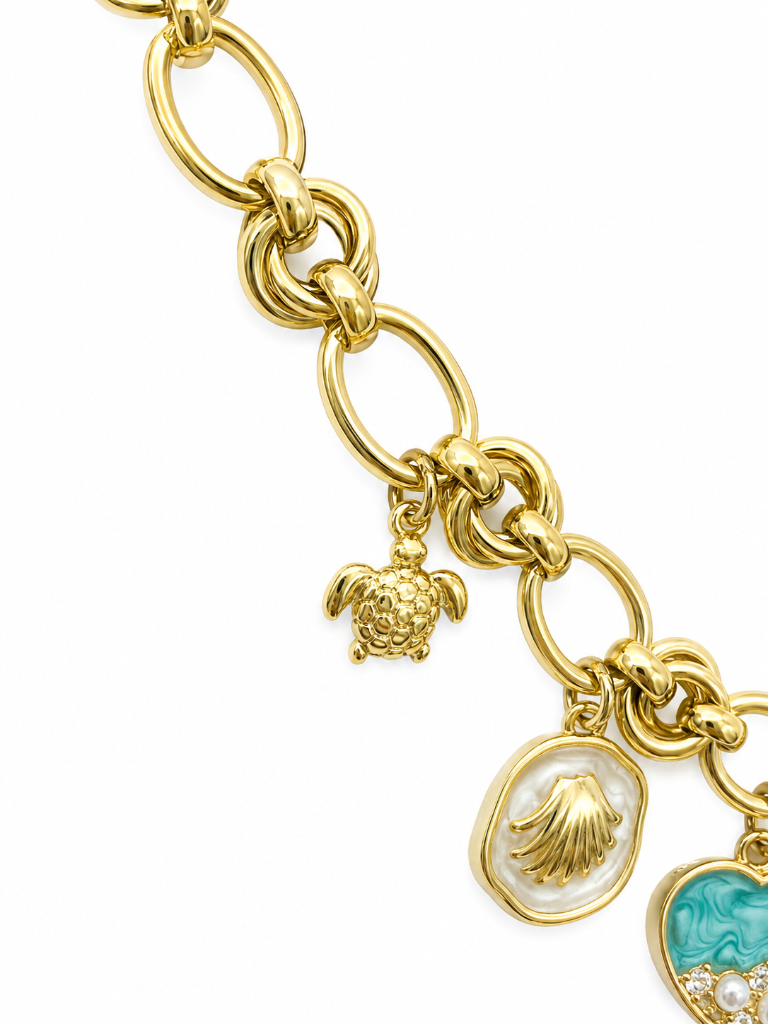 Yellow fish beachy charm necklace