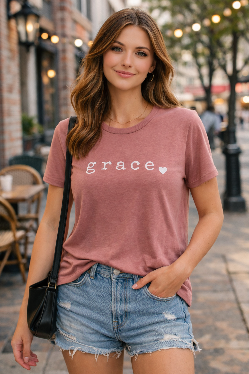 Heather Mauve grace tee