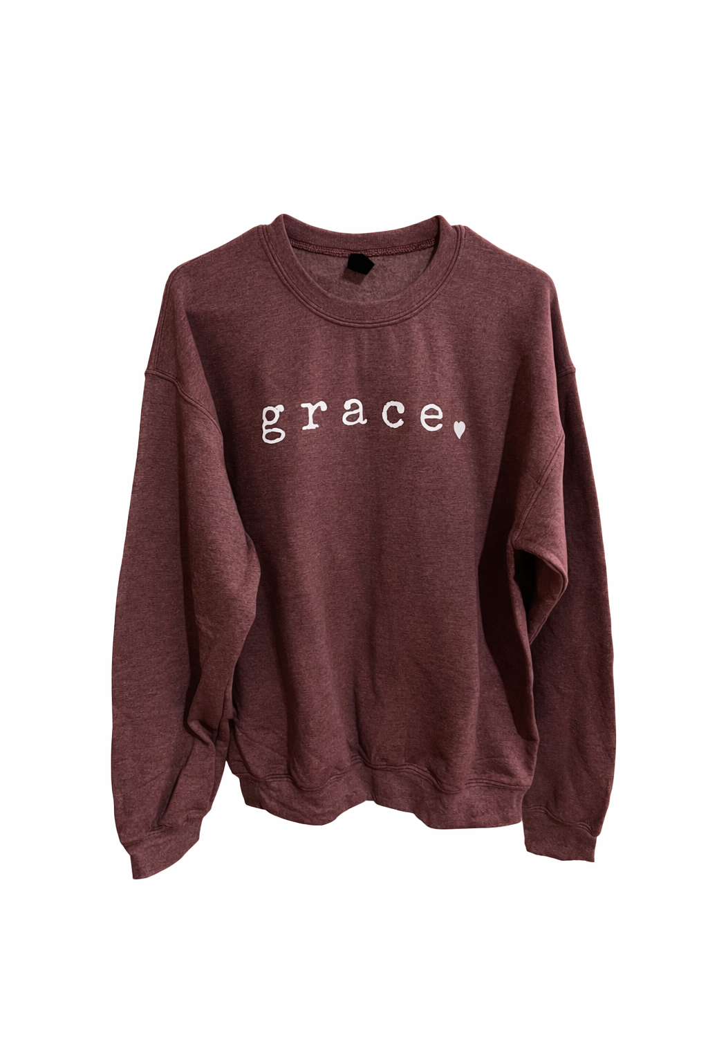 Heather dark maroon crew sweatshirt