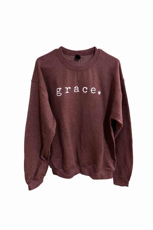 Heather dark maroon crew sweatshirt