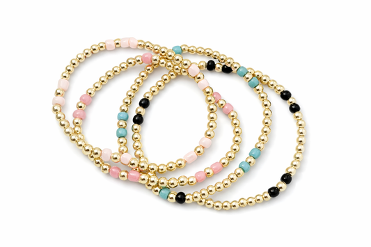 Bitty detail gold bracelets