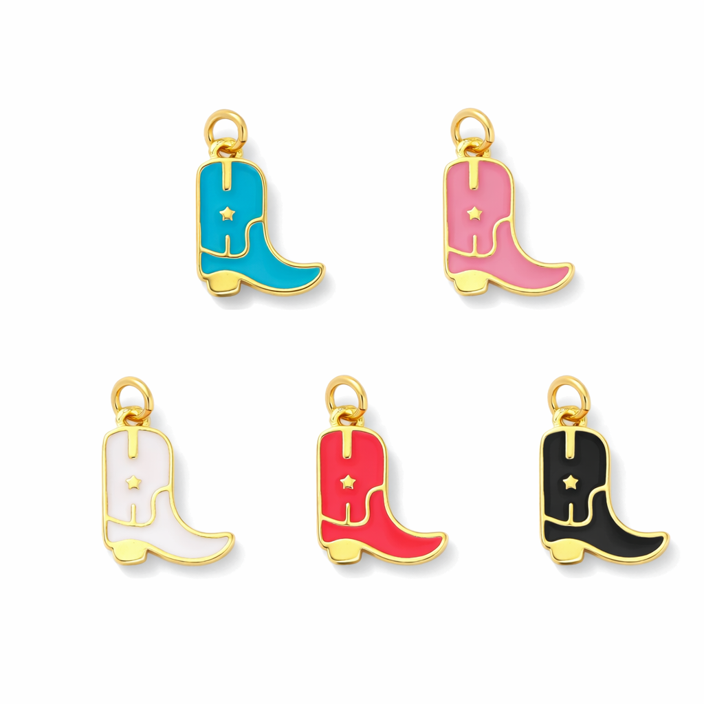 Golden cowgirl charm zipper pull